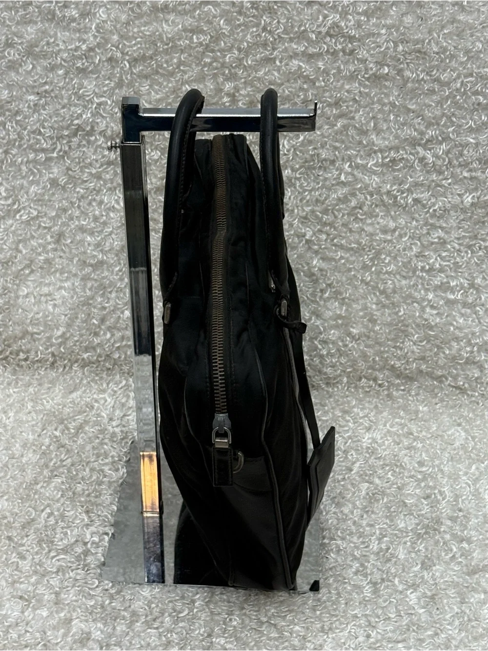 PRADA - Black Nylon Leather Business Bag